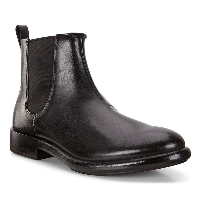 Botines Chelsea Ecco Melbourne Para Hombre,Negras,134792-CYE